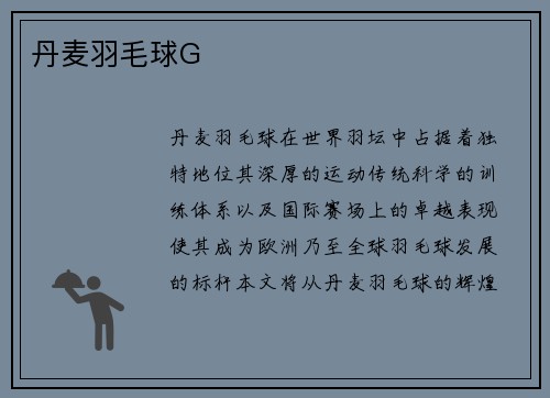 丹麦羽毛球G